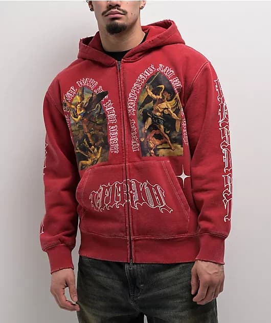 Arches Red Zip Hoodie — image 1 of 1