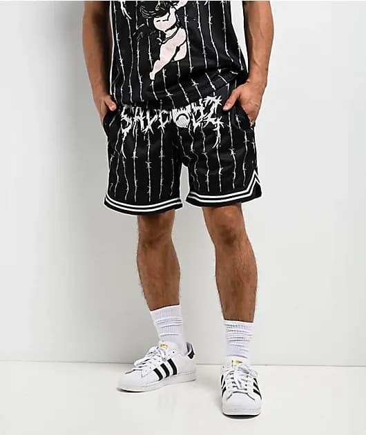 Arrows Black Mesh Shorts — image 1 of 1