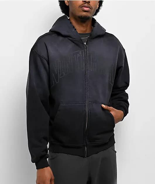 Art Department Black Wash Zip Hoodie — image 1 of 1