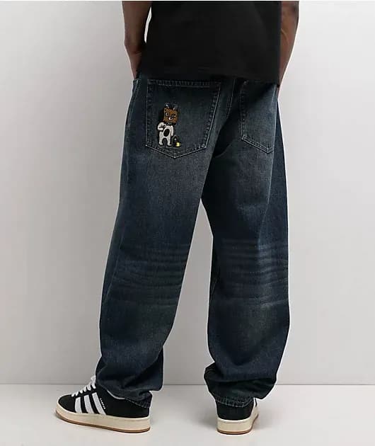 Bad Dog Dark Wash Blue Denim Skate Jeans — image 1 of 1