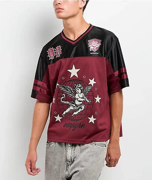 Big World Maroon Football Jersey
