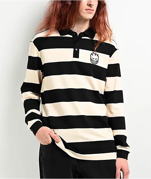 Bighead Black White Rugby Shirt — image 1 of 1