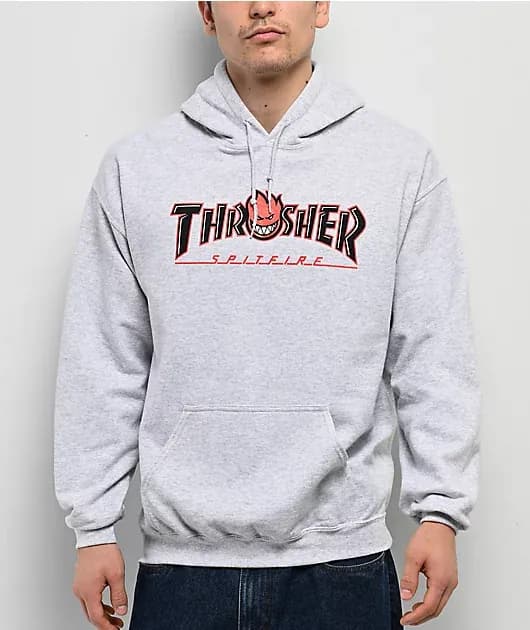 Bighead Outline Grey Hoodie — image 1 of 1