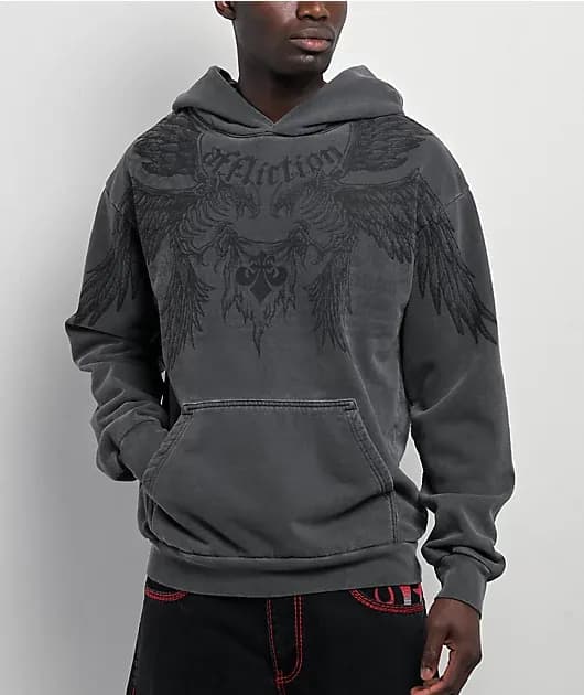 Birds Of Prey Grey Wash Hoodie — image 1 of 1