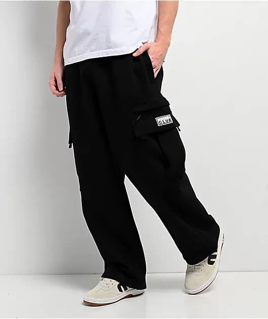 Black Heavyweight Cargo Sweatpants — image 1 of 1