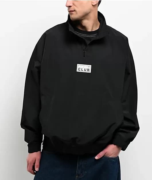 Black Quarter Zip Track Jacket — image 1 of 1