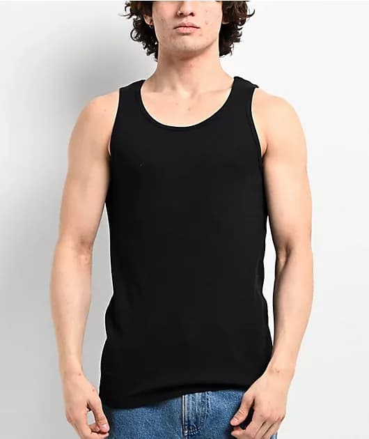 Black Ribbed Tank Top — image 1 of 1