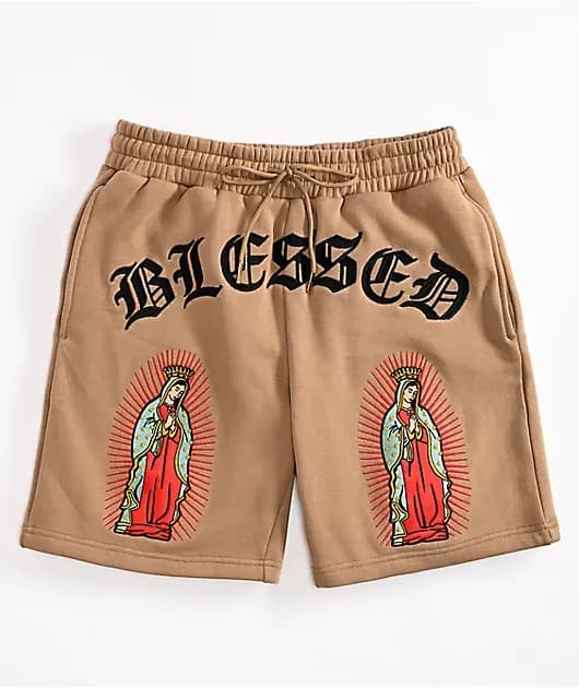 Blessed Tan Sweat Shorts — image 1 of 1