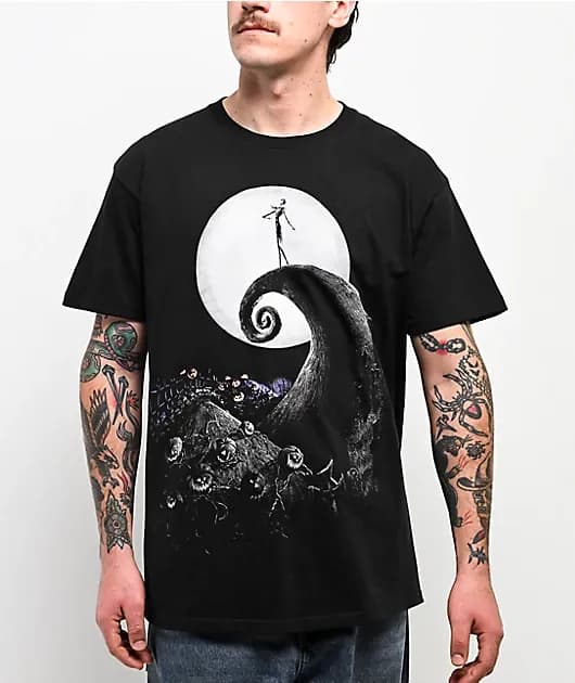 Bold Print Spiral Hill Black T-Shirt — image 1 of 1