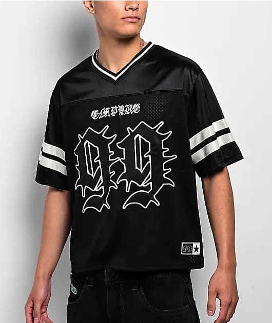 Bootleg Black Crop Football Jersey — image 1 of 1