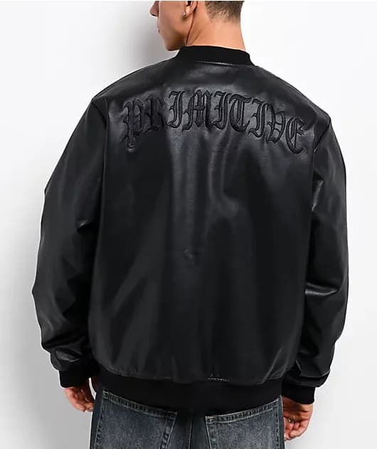 Borough Black Faux-Leather Jacket — image 1 of 1