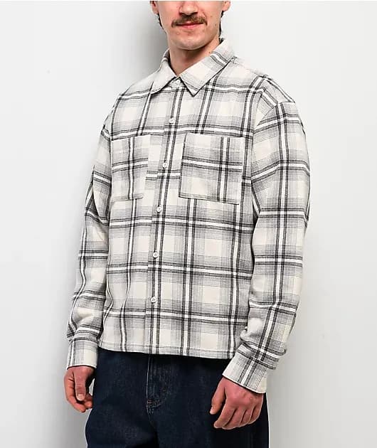 Boxy Grey Flannel Shirt — image 1 of 1