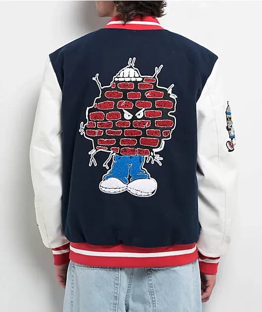 Brick Navy White Varsity Jacket — image 1 of 1