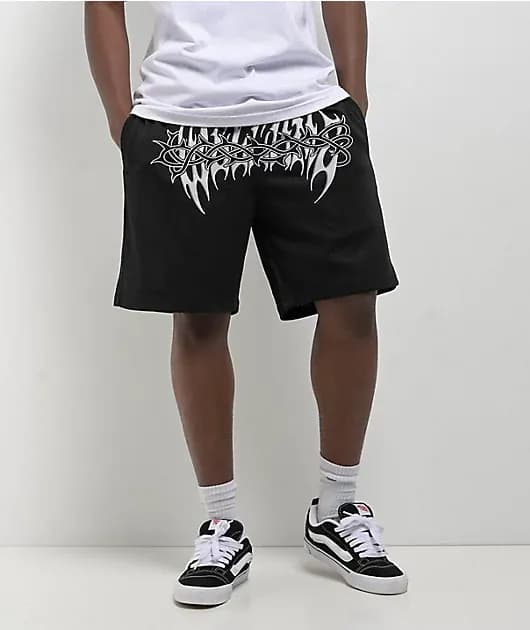 Brier Black Mesh Shorts — image 1 of 1