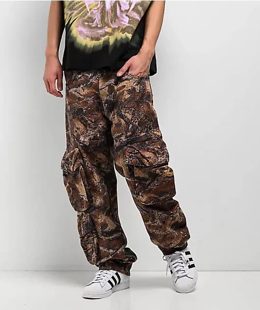 Brown Camo 3D Cargo Pants — image 1 of 1