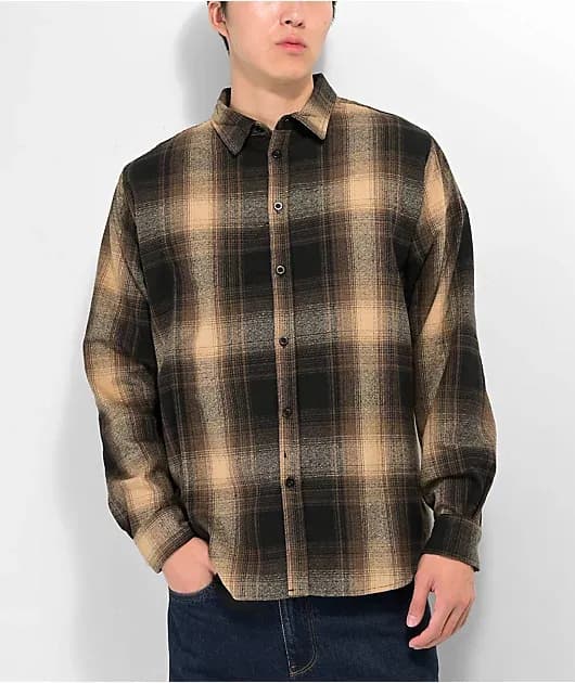 Brown Plaid Heavyweight Flannel Shirt — image 1 of 1