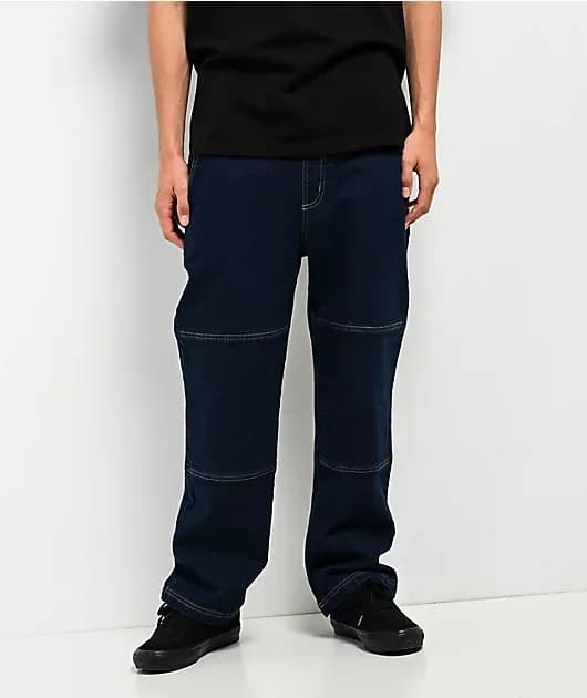 Built To Grind Dark Blue Denim Work Jeans — image 1 of 1