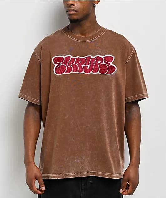 Bulldog Quarterback Brown Boxy T-Shirt — image 1 of 1