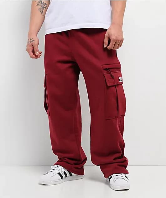 Burgundy Cargo Sweatpants — image 1 of 1