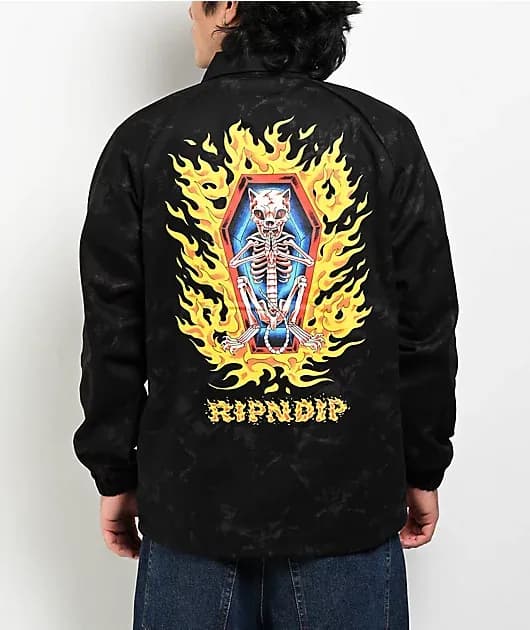 Burn In Heck Black Coaches Jacket — image 1 of 1