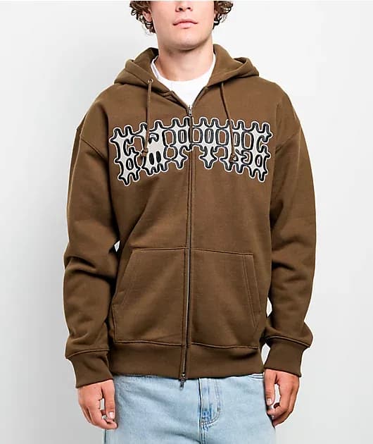 Cage Match Brown Zip Hoodie — image 1 of 1