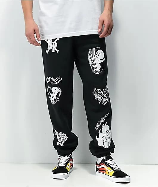 Casper Doodles Black Sweatpants — image 1 of 1