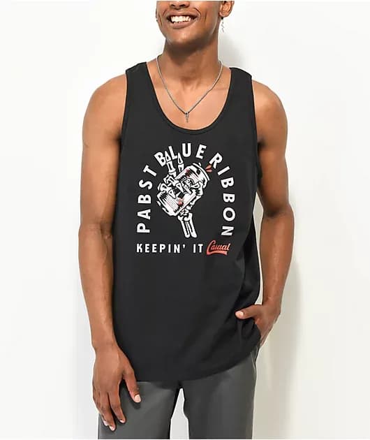 Casual Industrees Pabst Keepin It Casual Black Tank Top — image 1 of 1