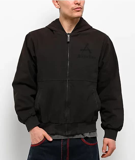 Catharsis Black Hooded Canvas Jacket — image 1 of 1
