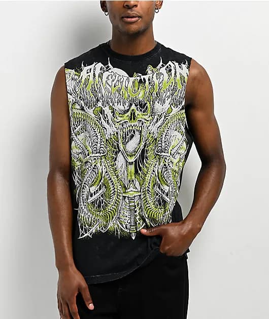 Caustic Abyss Black Lava Wash Tank Top — image 1 of 1