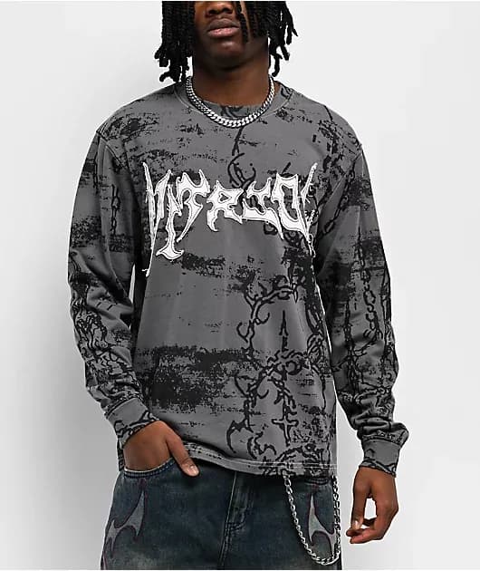 Chains Grey Long Sleeve T-Shirt — image 1 of 1