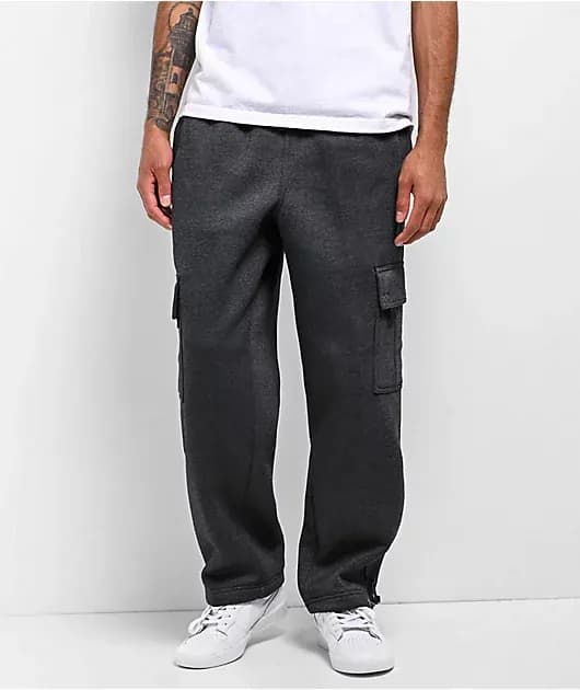 Charcoal Heavyweight Baggy Cargo Sweatpants — image 1 of 1