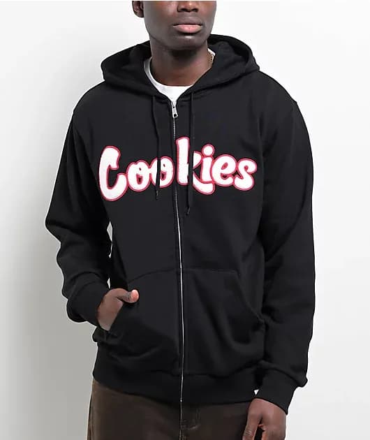 Chenille Black Zip Hoodie — image 1 of 1