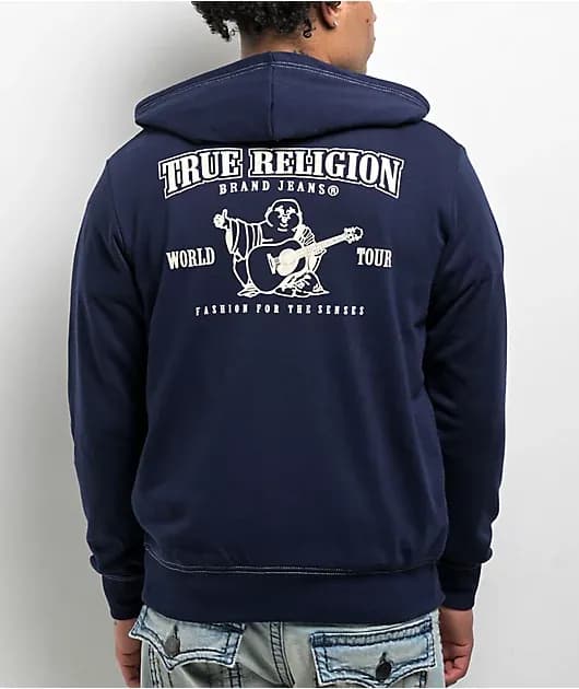 Classic Logo Blue Zip Hoodie — image 1 of 1