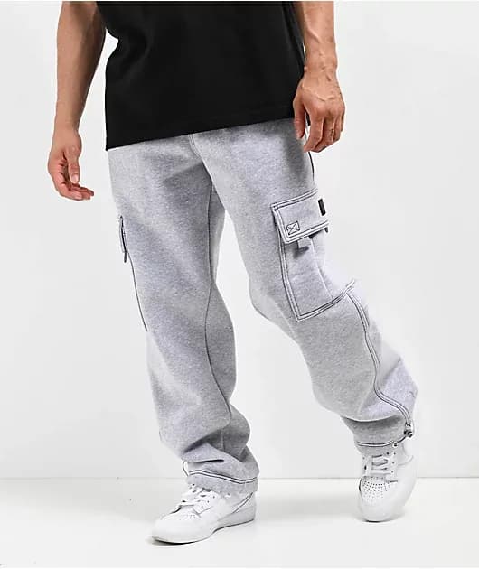 Contrast Grey Cargo Sweatpants — image 1 of 1