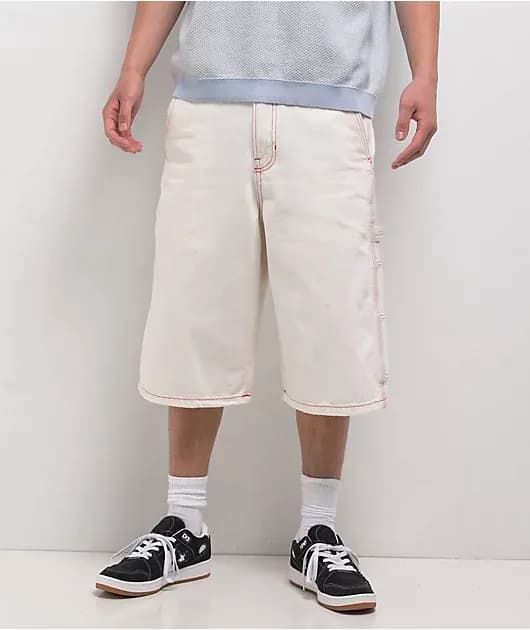 Contrast White Carpenter Shorts — image 1 of 1