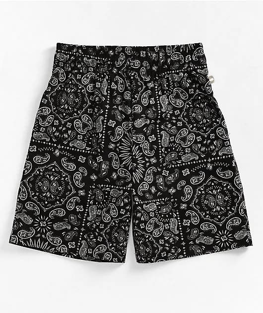 Cookman Black Paisley Shorts — image 1 of 1