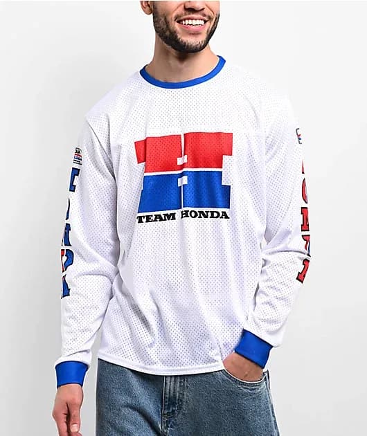CPTN Alpha White Long Sleeve Mesh Jersey — image 1 of 1