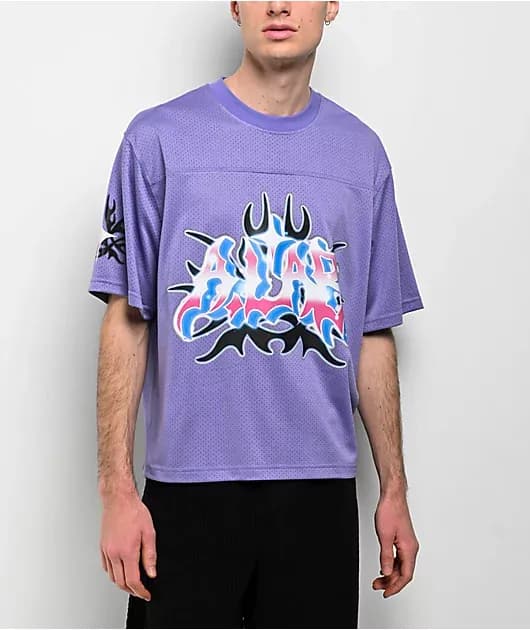Cracked Purple Mesh Jersey — image 1 of 1