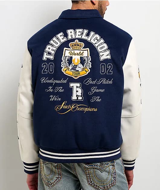 Crest Wool Nation Navy Blue Varsity Jacket — image 1 of 1