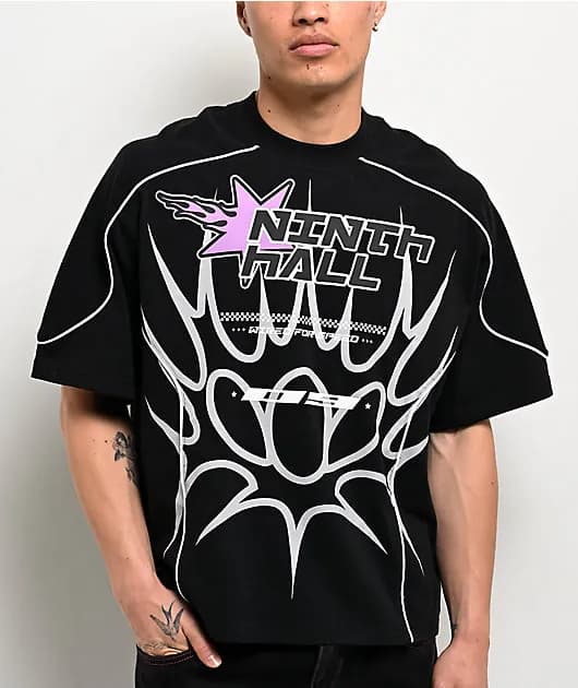 Criminal Jersey Black Crop T-Shirt — image 1 of 1