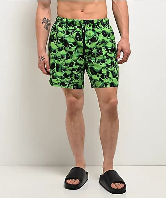 Cringe Floater Green Black Board Shorts — image 1 of 1