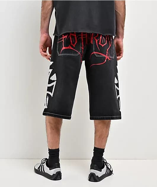 Crosses Black Denim Shorts — image 1 of 1