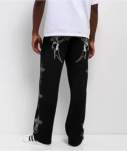 Crosses Sunfade Black Baggy Sweatpants — image 1 of 1