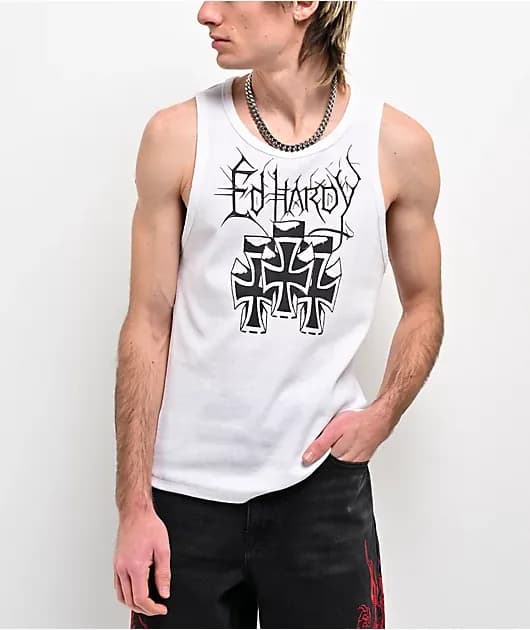 Crosses White Tank Top — image 1 of 1