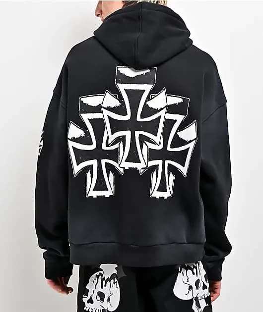 Cyber Crosses Black Hoodie — image 1 of 1