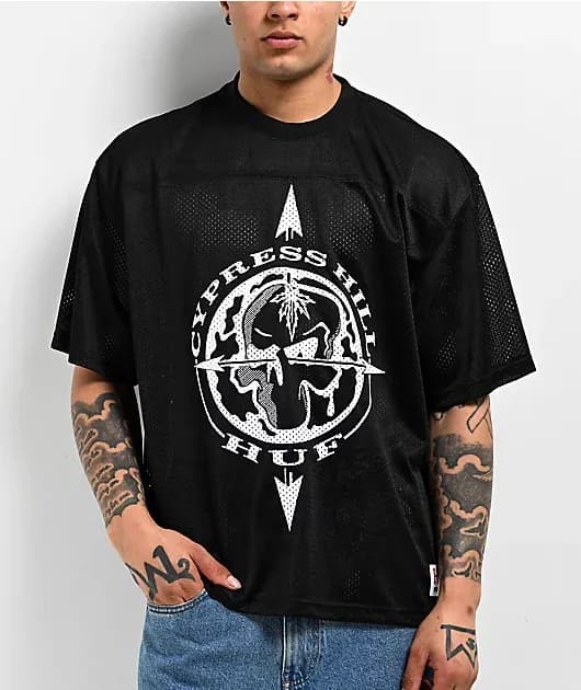 Cypress Hill Compass Black Mesh Football Jersey — image 1 of 1