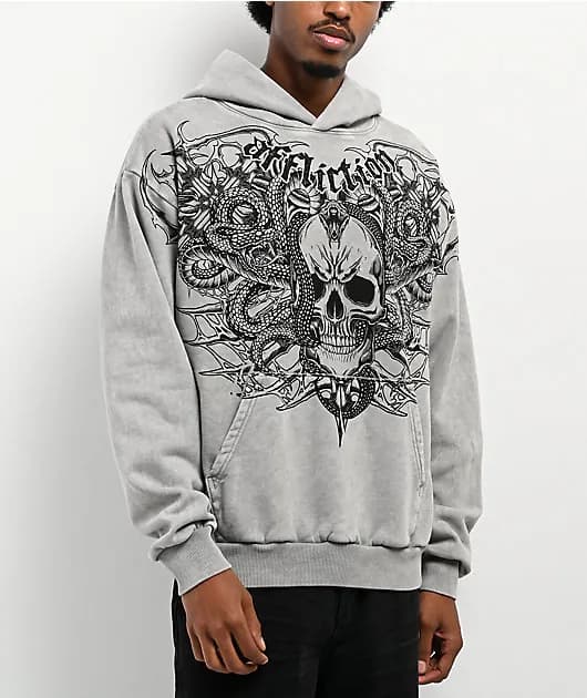 Deadly Grey Wash Hoodie — image 1 of 1