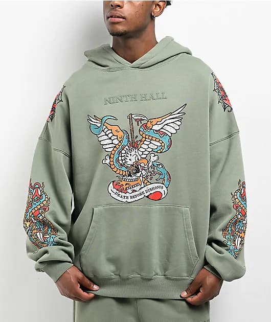 Death Before Dishonor Green Hoodie — image 1 of 1