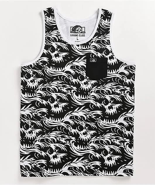 Death Wave Black White Tank Top — image 1 of 1