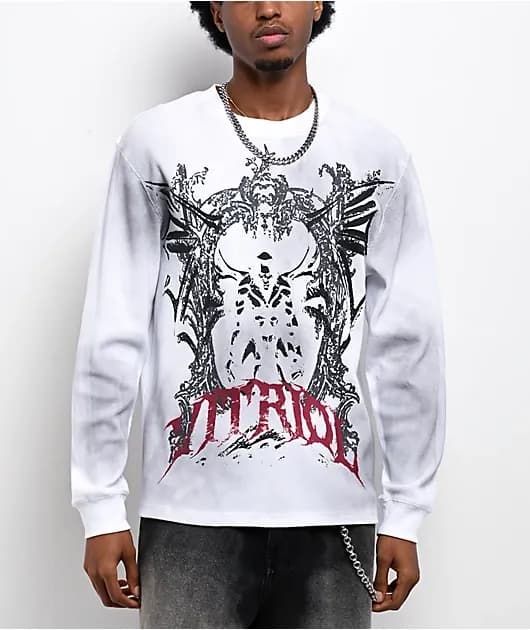 Dirt Wing White Wash Thermal Long Sleeve T-Shirt — image 1 of 1
